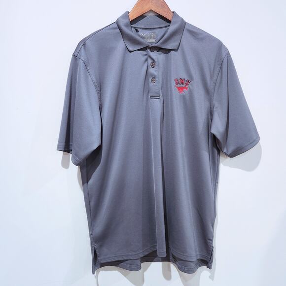 Under Armour Mens Gray Loose Fit Southern Methodist University Polo Size Medium - Picture 1 of 12